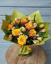 Букет цветов из:  Альстромерии и Розы в Масловой Пристани