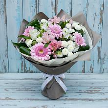 Букет цветов из:  Герберы, Альстромерии и Хризантемы #REPLACE_PRED# Масловой Пристани