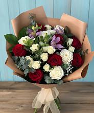 Букет цветов из:  Розы и Альстромерии в Масловой Пристани