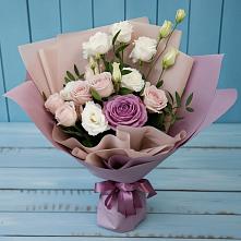 Букет цветов из:  Розы и Лизиантусы в Масловой Пристани