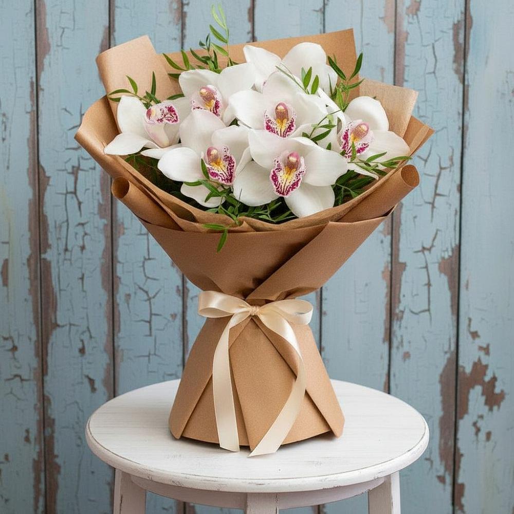 Букет цветов из: Орхидеи и Розы в Масловой Пристани