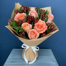 Букет цветов из:  Розы и Альстромерии в Масловой Пристани
