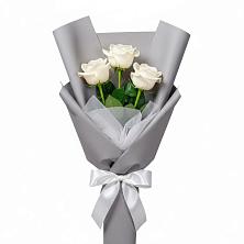 Букет 3 белые розы в Масловой Пристани