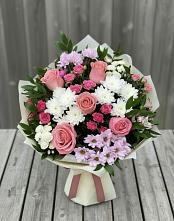 Букет цветов из:  Альстромерии, Гвоздики, Розы и Хризантемы #REPLACE_PRED# Масловой Пристани