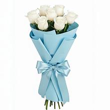 Букет 7 белых роз Проуд в Масловой Пристани