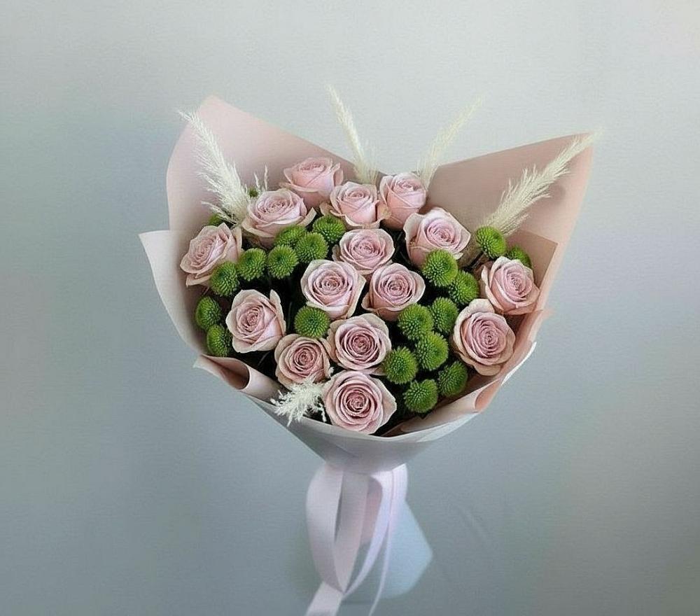 Букет цветов из: Розы и Хризантемы в Масловой Пристани