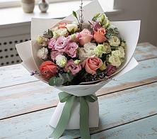 Букет цветов из:  Розы, Лизиантусы и Гвоздики #REPLACE_PRED# Масловой Пристани