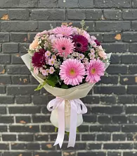 Букет цветов из:  Герберы и Хризантемы #REPLACE_PRED# Масловой Пристани