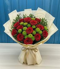 Букет цветов из:  Розы и Хризантемы в Масловой Пристани