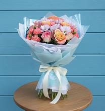 Букет цветов из:  Хризантемы и Розы #REPLACE_PRED# Масловой Пристани