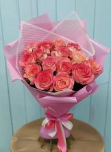 Букет 15 Розовых роз Равель в Масловой Пристани